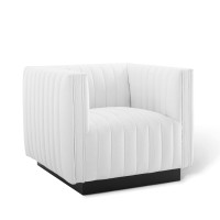 Modway EEI-3927-WHI White Conjure Tufted Upholstered Fabric Armchair