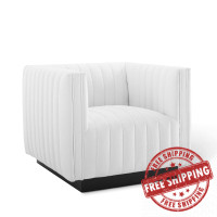 Modway EEI-3927-WHI White Conjure Tufted Upholstered Fabric Armchair