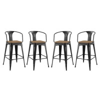 Modway EEI-3955-BLK Black Promenade Bar Stool Set of 4