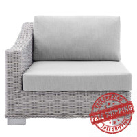Modway EEI-3975-LGR-GRY Light Gray Gray Conway Sunbrella® Outdoor Patio Wicker Rattan Left-Arm Chair