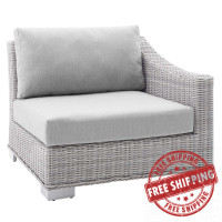 Modway EEI-3976-LGR-GRY Light Gray Gray Conway Sunbrella® Outdoor Patio Wicker Rattan Right-Arm Chair