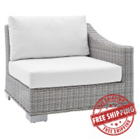 Modway EEI-3976-LGR-WHI Light Gray White Conway Sunbrella® Outdoor Patio Wicker Rattan Right-Arm Chair