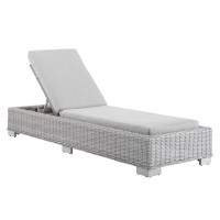 Modway EEI-3978-LGR-GRY Light Gray Gray Conway Sunbrella® Outdoor Patio Wicker Rattan Chaise Lounge