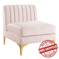 Modway EEI-3984-PNK Pink Triumph Channel Tufted Performance Velvet Armless Chair