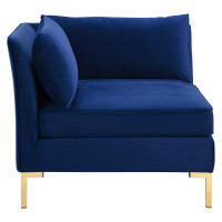 Modway EEI-3985-NAV Navy Ardent Performance Velvet Sectional Sofa Corner Chair