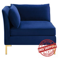 Modway EEI-3985-NAV Navy Ardent Performance Velvet Sectional Sofa Corner Chair