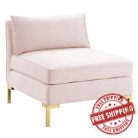 Modway EEI-3986-PNK Pink Ardent Performance Velvet Armless Chair