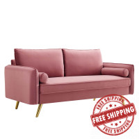 Modway EEI-3988-DUS Dusty Rose Revive Performance Velvet Sofa