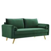 Modway EEI-3988-EME Emerald Revive Performance Velvet Sofa