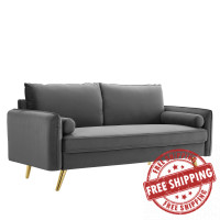 Modway EEI-3988-GRY Gray Revive Performance Velvet Sofa