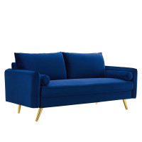 Modway EEI-3988-NAV Navy Revive Performance Velvet Sofa