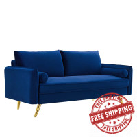 Modway EEI-3988-NAV Navy Revive Performance Velvet Sofa