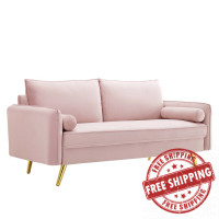 Modway EEI-3988-PNK Pink Revive Performance Velvet Sofa