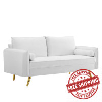 Modway EEI-3988-WHI White Revive Performance Velvet Sofa