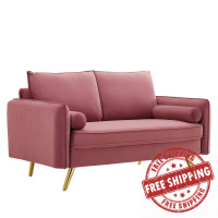 Modway EEI-3989-DUS Dusty Rose Revive Performance Velvet Loveseat