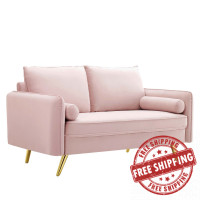 Modway EEI-3989-PNK Pink Revive Performance Velvet Loveseat