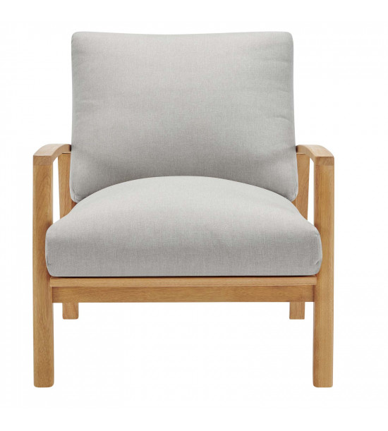 Modway EEI-3993-NAT-LGR Orlean Patio Wood Lounge Armchair Set of 2 Natural Light Gray 