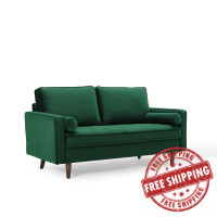 Modway EEI-4004-GRN Green Valour Performance Velvet Loveseat