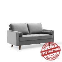 Modway EEI-4004-GRY Gray Valour Performance Velvet Loveseat