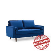 Modway EEI-4004-NAV Navy Valour Performance Velvet Loveseat