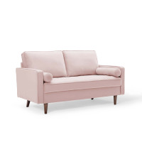 Modway EEI-4004-PNK Pink Valour Performance Velvet Loveseat