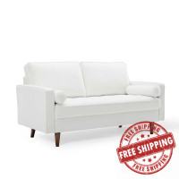 Modway EEI-4004-WHI White Valour Performance Velvet Loveseat