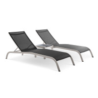 Modway EEI-4006-BLK-SET Black Savannah 3 Piece Outdoor Patio Mesh Set