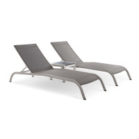 Modway EEI-4006-GRY-SET Gray Savannah 3 Piece Outdoor Patio Mesh Set
