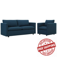 Modway EEI-4045-AZU-SET Azure Activate Upholstered Fabric Sofa and Armchair Set
