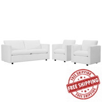 Modway EEI-4046-WHI-SET White Activate 3 Piece Upholstered Fabric Set