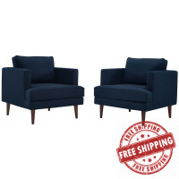 Modway EEI-4079-BLU Blue Agile Upholstered Fabric Armchair Set of 2