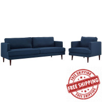 Modway EEI-4080-BLU-SET Blue Agile Upholstered Fabric Sofa and Armchair Set
