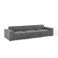Modway EEI-4112-CHA Charcoal Restore 3-Piece Sectional Sofa