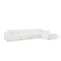 Modway EEI-4115-WHI White Restore 5-Piece Sectional Sofa