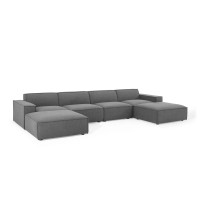 Modway EEI-4116-CHA Charcoal Restore 6-Piece Sectional Sofa