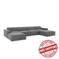 Modway EEI-4116-CHA Charcoal Restore 6-Piece Sectional Sofa