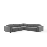 Modway EEI-4117-CHA Charcoal Restore 5-Piece Sectional Sofa
