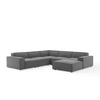 Modway EEI-4118-CHA Charcoal Restore 6-Piece Sectional Sofa