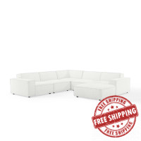 Modway EEI-4118-WHI White Restore 6-Piece Sectional Sofa