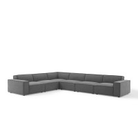 Modway EEI-4119-CHA Charcoal Restore 6-Piece Sectional Sofa