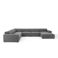 Modway EEI-4120-CHA Charcoal Restore 7-Piece Sectional Sofa
