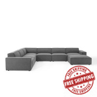 Modway EEI-4120-CHA Charcoal Restore 7-Piece Sectional Sofa