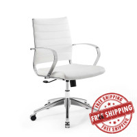 Modway EEI-4136-WHI White Jive Mid Back Office Chair