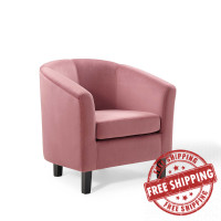 Modway EEI-4137-DUS Dusty Rose Prospect Performance Velvet Armchair