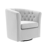 Modway EEI-4138-LGR Light Gray Prospect Tufted Performance Velvet Swivel Armchair