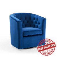 Modway EEI-4138-NAV Navy Prospect Tufted Performance Velvet Swivel Armchair