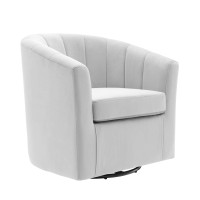 Modway EEI-4139-LGR Light Gray Prospect Performance Velvet Swivel Armchair