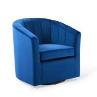 Modway EEI-4139-NAV Navy Prospect Performance Velvet Swivel Armchair