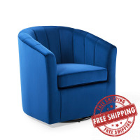 Modway EEI-4139-NAV Navy Prospect Performance Velvet Swivel Armchair