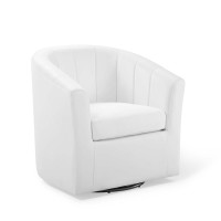 Modway EEI-4139-WHI White Prospect Performance Velvet Swivel Armchair